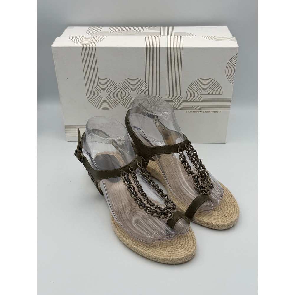 Belle Sigerson Morrison Chain Rope Sandals Sz 8 Leather Espadrille Boho PEELING